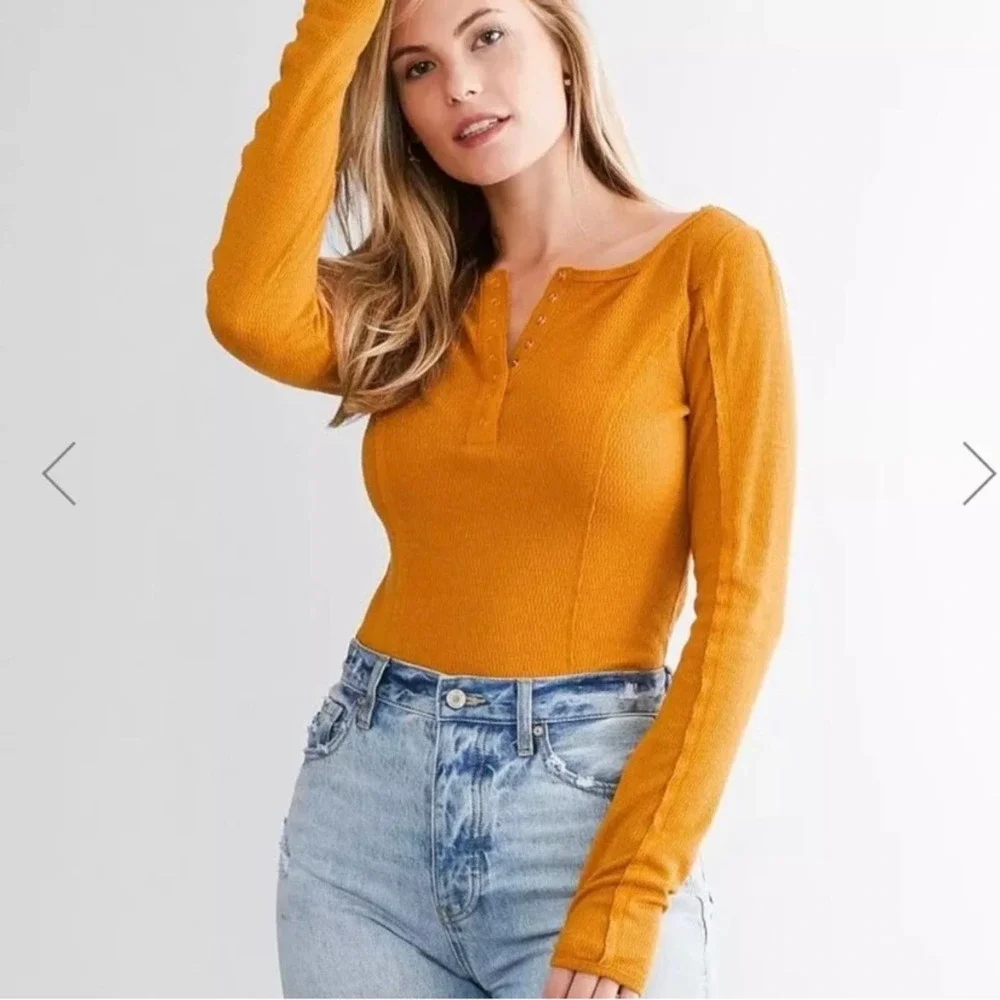 NWT Free people Sloan bodysuit Amber size large - Picture 2 of 4